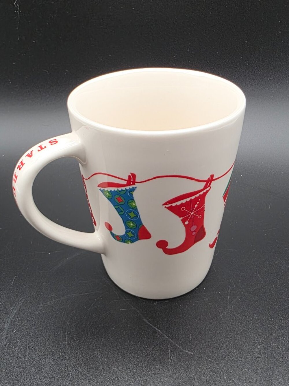 Starbucks Vintage Holiday Hung Stockings Coffee Mug 2006